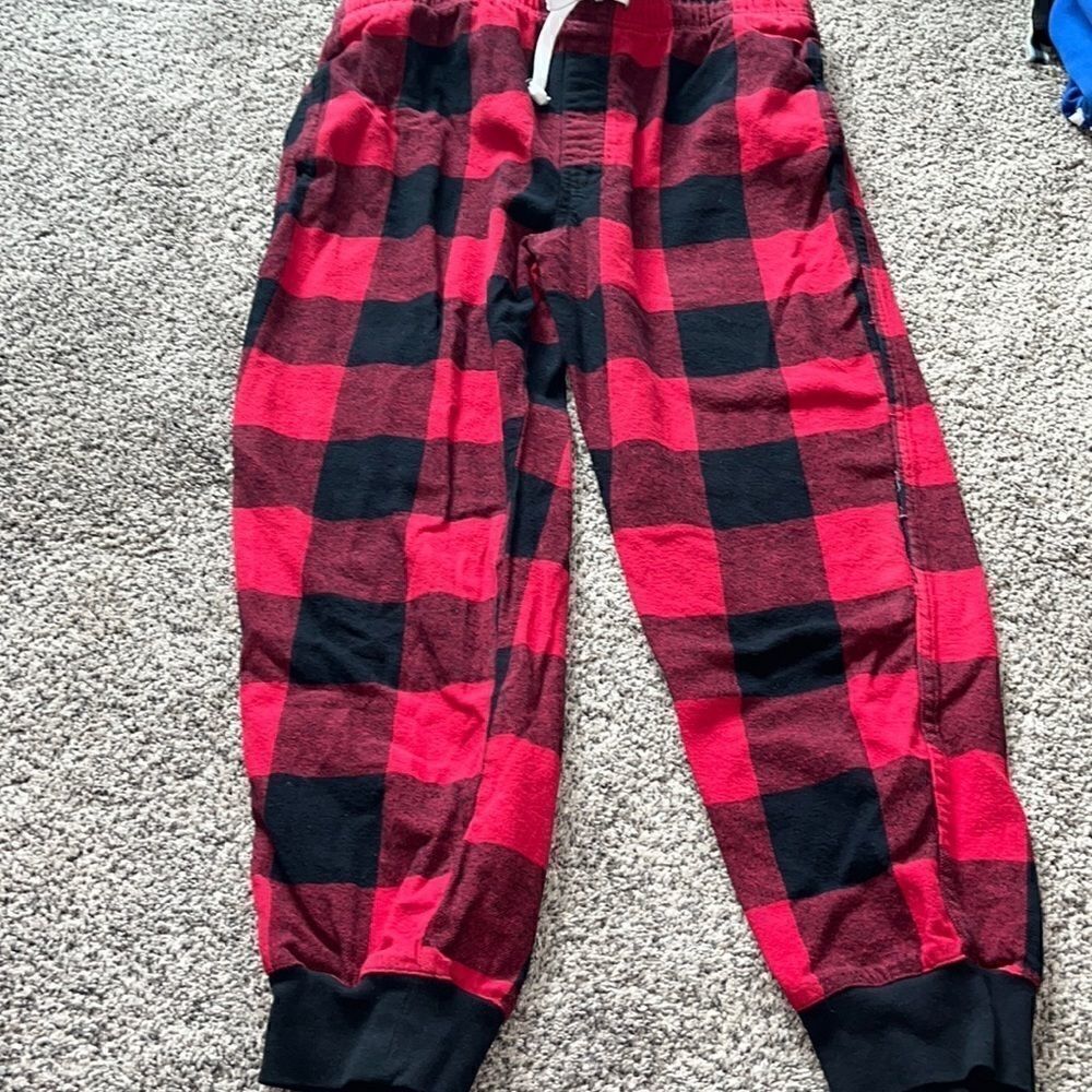 Red black Buffalo check - pajama pants - Christmas - L